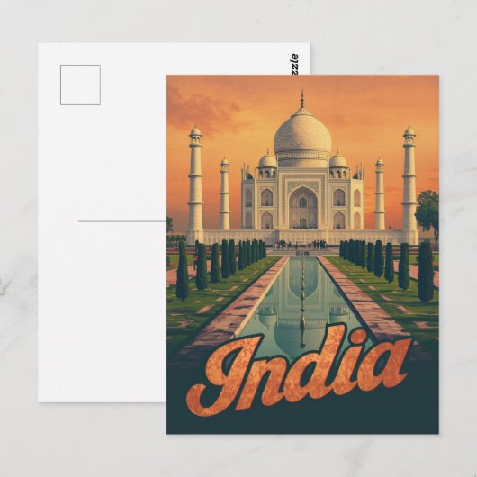 Taj Mahal reizen Briefkaart (Voorkant / Achterkant)