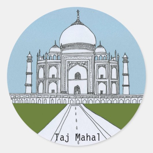 Taj Mahal Ronde Sticker (Voorkant)