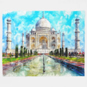 TAJ MAHAL SCHILDERIJ FLEECE DEKEN (Voorkant (Horizontaal))