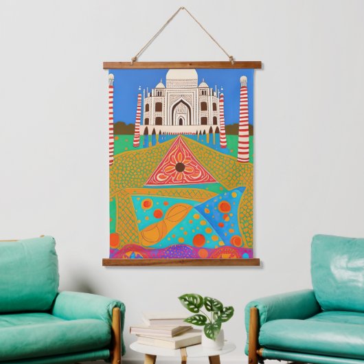 Taj Mahal schilderij Hangend Wandkleed (Woonkamer)
