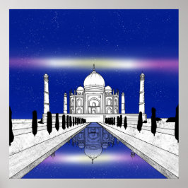 Taj Mahal Seven Wonders illustratie Poster