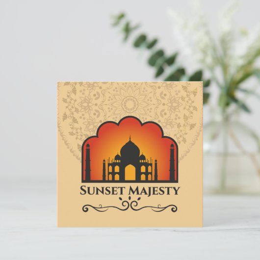 Taj Mahal Silhouet bij Zonsondergang (Staand voorkant)