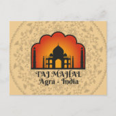 Taj Mahal Silhouette Floral Mandala Briefkaart (Voorkant)