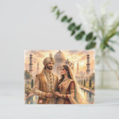 Taj Mahal Sonnenuntergang Briefkaart (Staand voorkant)