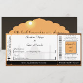 Taj Mahal Sunset Boarding Pass Wedding Invitation Kaart (Voorkant / Achterkant)