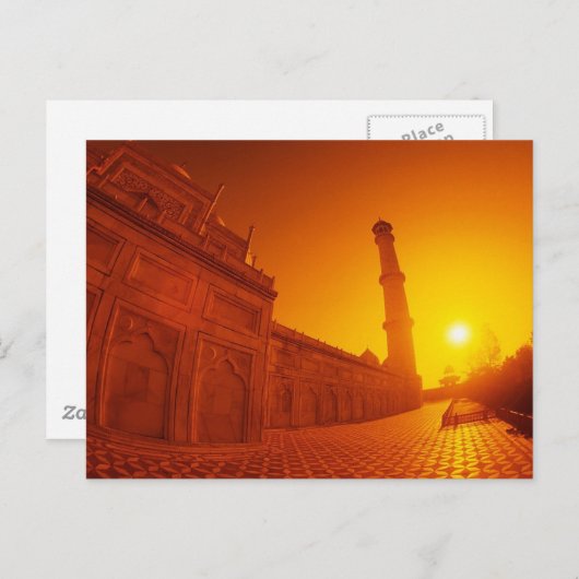 Taj Mahal Sunset Briefkaart (Voorkant / Achterkant)