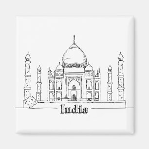 Taj Mahal Vacation Drawing Vacation Art Traveling Magneet