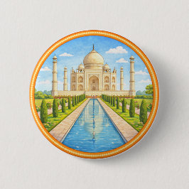 Taj Mahal van India Ronde Button 5,7 Cm
