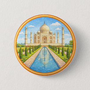 Taj Mahal van India Ronde Button 5,7 Cm