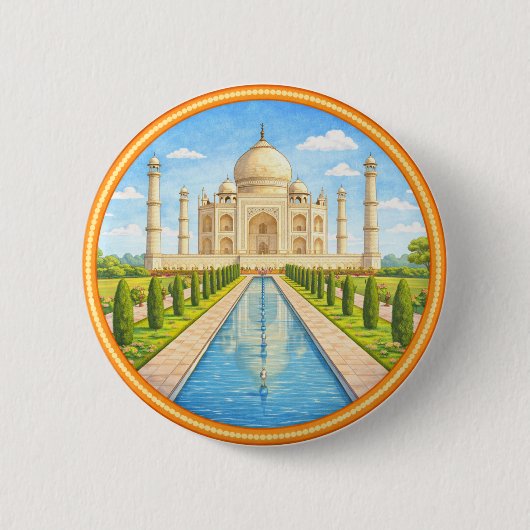 Taj Mahal van India Ronde Button 5,7 Cm (Voorkant)