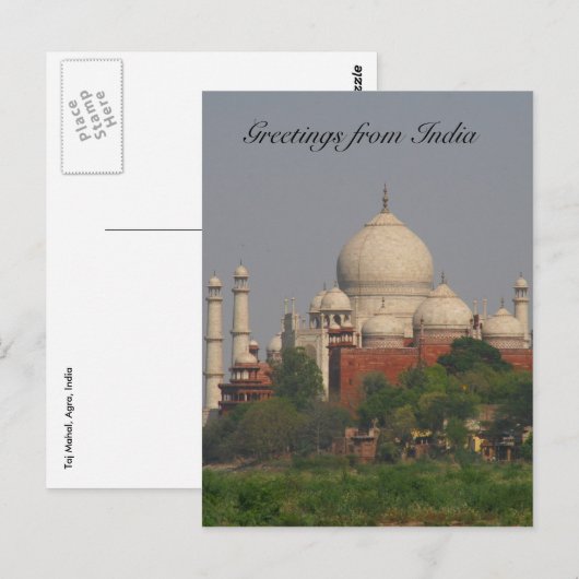 taj mahal verre briefkaart (Voorkant / Achterkant)
