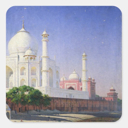 Taj Mahal Vierkante Sticker (Voorkant)