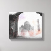 Taj Mahal Vintage Travel Canvas Print – Retro Art (Voorkant)