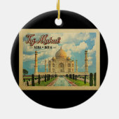 Taj Mahal Vintage Travel India Keramisch Ornament (Achterkant)