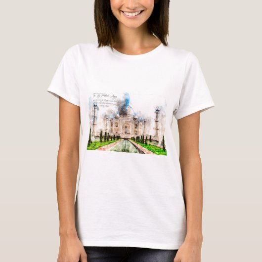 Taj Mahal Watercolor T-shirt (Voorkant)