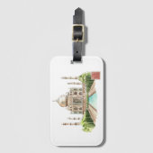 Taj Mahal Waterverf Art Print Iconische Indiase De Bagagelabel (Voorkant (verticaal))