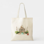 Taj Mahal Waterverf Art Print Iconische Indiase De Tote Bag (Achterkant)
