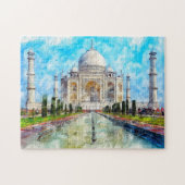 Taj Mahal Waterverf gekleurd Legpuzzel (Horizontaal)