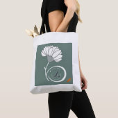 Tajitu Flower Stem Canvas tas: Minimalistische 'S' Tote Bag (Dichtbij)