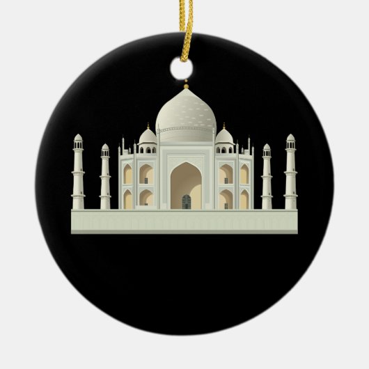 Tajmahal 3D geprint Keramisch Ornament (Voorkant)