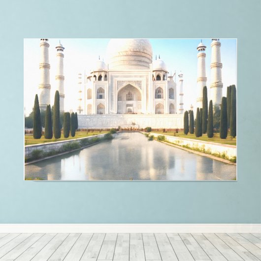 tajmahal is een soort van liefde canvas afdruk (Insitu (Houten vloer))