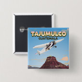 Tajumulco Guatemala Vierkante Button 5,1 Cm (Voorkant /achterkant)