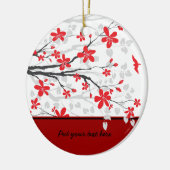 Tak en bloemen van magnolia aangepaste versiering keramisch ornament (Links)