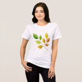 Tak met bladeren Tri-Blend shirt (Voorkant volledig)