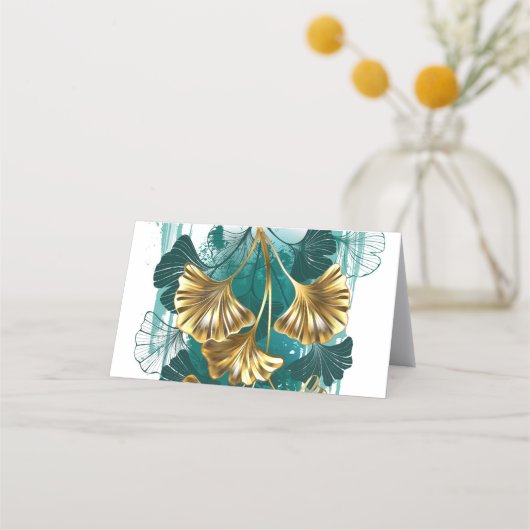 Tak met gouden bladeren Ginko Biloba Afsprakenkaart (Achterkant)