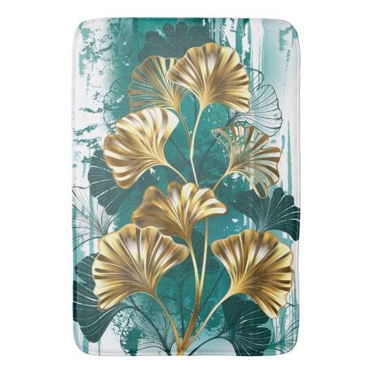 Tak met gouden bladeren Ginko Biloba Badmat (Voorkant Verticaal)