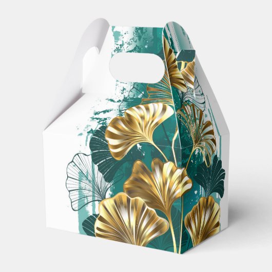 Tak met gouden bladeren Ginko Biloba Bedankdoosjes (Voorkant Zijde)