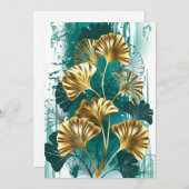 Tak met gouden bladeren Ginko Biloba Bedankkaart (Voorkant / Achterkant)