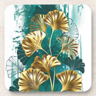 Tak met gouden bladeren Ginko Biloba Bier Onderzetter