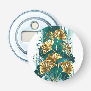 Tak met gouden bladeren Ginko Biloba Button Flesopener