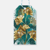 Tak met gouden bladeren Ginko Biloba Cadeaulabel (Achterkant)