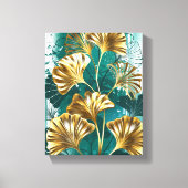 Tak met gouden bladeren Ginko Biloba Canvas Afdruk (Voorkant)