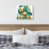 Tak met gouden bladeren Ginko Biloba Canvas Afdruk (Insitu (Slaapkamer))