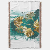 Tak met gouden bladeren Ginko Biloba Deken (Voorkant Verticaal)