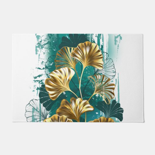Tak met gouden bladeren Ginko Biloba Deurmat (Voorkant)