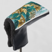 Tak met gouden bladeren Ginko Biloba Golfheadcover (3/4 voorkant)