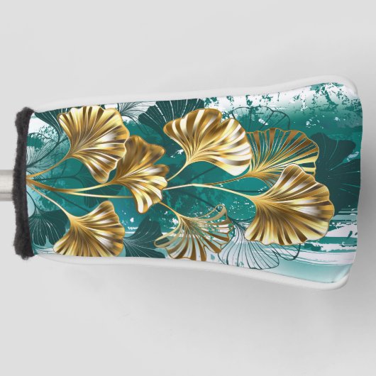 Tak met gouden bladeren Ginko Biloba Golfheadcover (Voorkant)