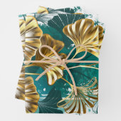 Tak met gouden bladeren Ginko Biloba Inpakpapier Vel (In situ)