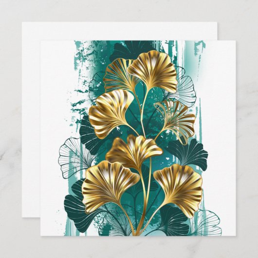 Tak met gouden bladeren Ginko Biloba Kaart (Voorkant / Achterkant)