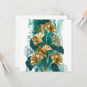 Tak met gouden bladeren Ginko Biloba Kaart (Voorkant / Achterkant in situ)