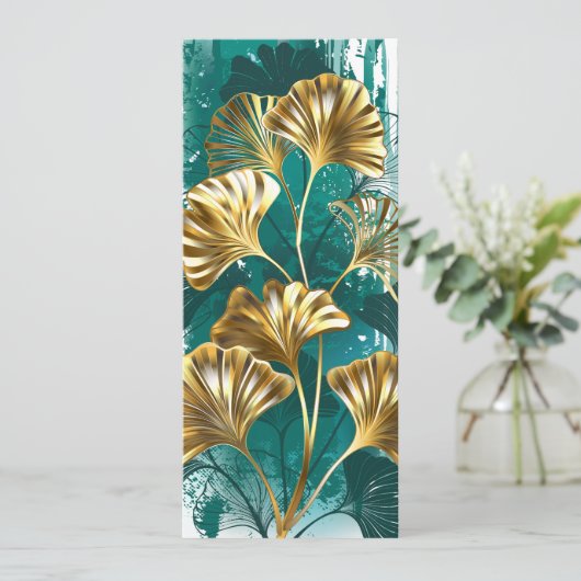 Tak met gouden bladeren Ginko Biloba Kaart (Staand voorkant)