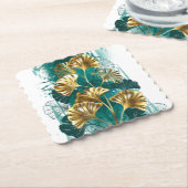 Tak met gouden bladeren Ginko Biloba Kartonnen Onderzetters (Gebogen)