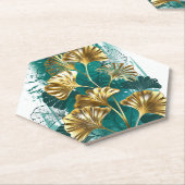 Tak met gouden bladeren Ginko Biloba Kartonnen Onderzetters (Schuin)