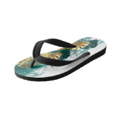 Tak met gouden bladeren Ginko Biloba Kinder Teenslippers (Schuin)