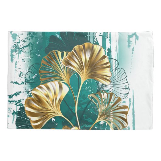 Tak met gouden bladeren Ginko Biloba Kussensloop (Achterkant-Links)