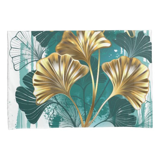 Tak met gouden bladeren Ginko Biloba Kussensloop (Voorkant-Rechts)